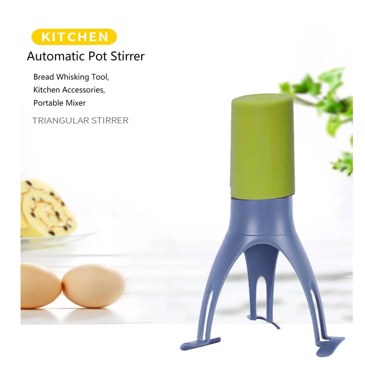 Automatic Triangle Stirrer - Hands-Free Electric Egg Whisk & Kitchen Mixer for Baking, Cooking, and Whipping Cream